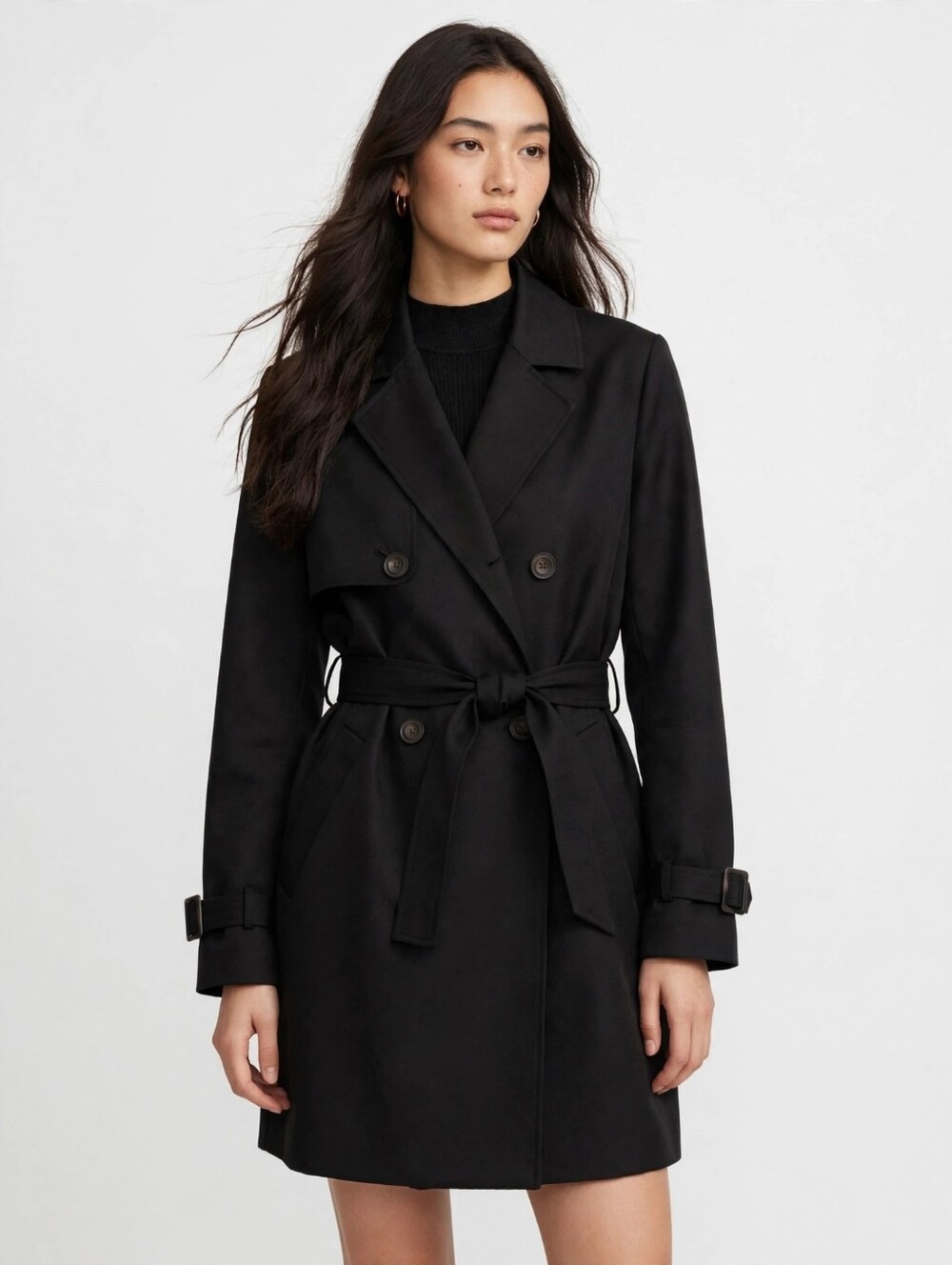 Vero Moda Classic Black Trench Coat - Women